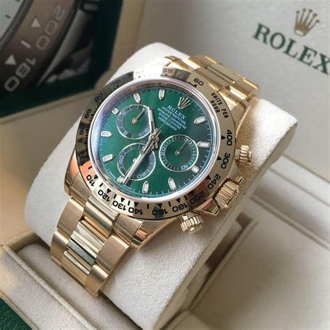 gold green face rolex daytona|Rolex daytona gold green dial.